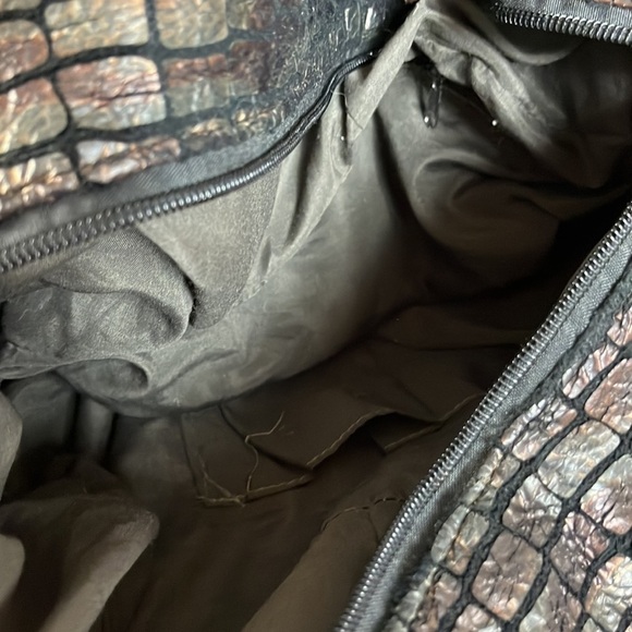 Treska brown iridescent faux reptile shoulder bag - Picture 6 of 6